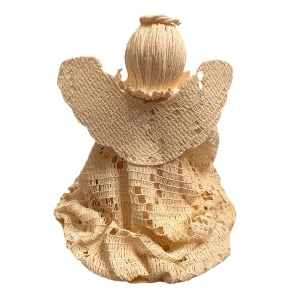 5 Vintage Hand Crochet Lace Angel Starched Christmas Ornaments Dated 1988/89 - Picture 6 of 15